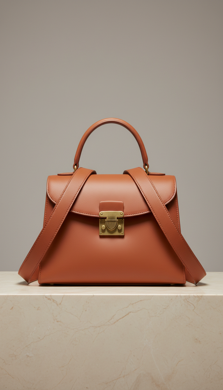 Bolso estructurado piel plena flor